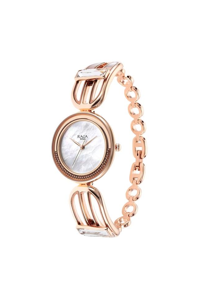 Titan Raga Delight Mother Of Pearl Dial Metals Strap Watch 95200WM01