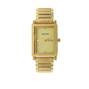 Champagne Dial Golden Stainless Steel Strap Watch NP7058YM05 - KRISHNA WATCH COMPANY