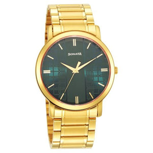 Utsav Green Dial Stainless Steel Strap Watch - 99701YM03 - KRISHNA WATCH COMPANY