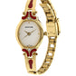 Sonata White Dial Golden Stainless Steel Strap Watch NR8068YM04