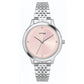 Stylish Pink Dial Watch With Crystals TM0TL10106