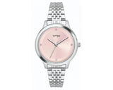 Stylish Pink Dial Watch With Crystals TM0TL10106