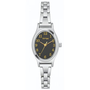 Black Oval Shaped Numbered Dial Watch With Bracelet TM0TL10201 - KRISHNA WATCH COMPANY