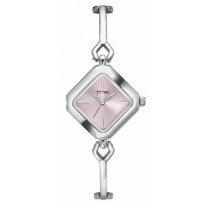 Silver Dial Geometric Semi Bangle Bracelet Watch TMTL10900T - KRISHNA WATCH COMPANY