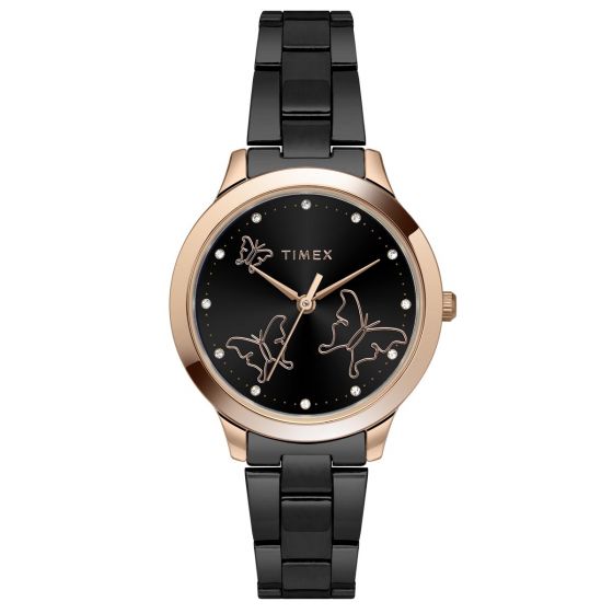 TIMEX ANALOG BLACK DIAL WOMEN'S WATCH-TW000T630