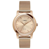 TIMEX ANALOG ROSE GOLD DIAL WOMEN'S WATCH - TW000W111