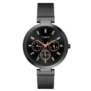 TIMEX FASHION WOMEN'S BLACK DIAL ROUND CASE MULTIFUNCTION FUNCTION WATCH -TW000X243 - KRISHNA WATCH COMPANY
