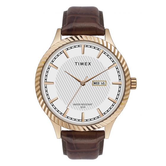 TIMEX ANALOG WHITE DIAL MEN'S WATCH- TW0TG7503
