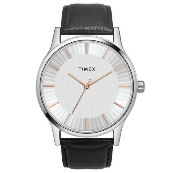 TIMEX MEN'S SLEEK FORMAL WATCH WITH SILVER DIAL - TW0TG8301