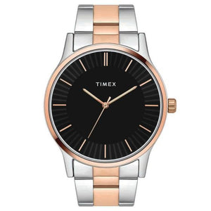 Timex Sleek Black Dial Watch With Two-Tone Bracelet - TW0TG8305 - KRISHNA WATCH COMPANY