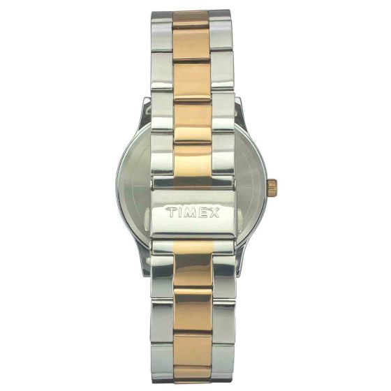 Timex Sleek Black Dial Watch With Two-Tone Bracelet - TW0TG8305