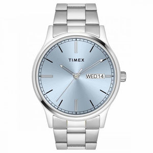 TIMEX CLASSICS COLLECTION PREMIUM QUALITY MEN'S ANALOG BLUE DIAL COLOURED QUARTZ WATCH, ROUND DIAL WITH 42MM CASE WIDTH - TW0TG8312 - KRISHNA WATCH COMPANY