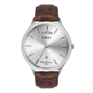 TIMEX FASHION MEN'S SILVER DIAL ROUND CASE DAY DATE FUNCTION WATCH -TWEG16900 - KRISHNA WATCH COMPANY