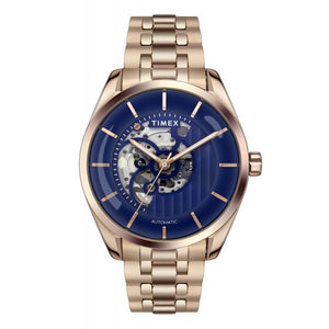 TIMEX E CLASS MEN'S BLUE DIAL ROUND CASE AUTOMATIC FUNCTION WATCH -TWEG17504 - KRISHNA WATCH COMPANY
