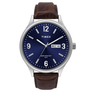 TIMEX FASHION MEN'S BLUE DIAL ROUND CASE DAY DATE FUNCTION WATCH -TWEG18400 - KRISHNA WATCH COMPANY