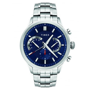 TIMEX E CLASS SURGICAL STEEL ENIGMA CHRONOGRAPH ANALOG BLUE DIAL MEN'S WATCH-TWEG18600 - KRISHNA WATCH COMPANY