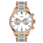 TIMEX FASHION MEN'S SILVER DIAL ROUND CASE DUAL TIME FUNCTION WATCH -TWEG19810