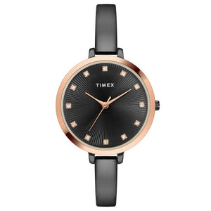 TIMEX FASHION WOMEN'S BLACK DIAL ROUND CASE 3 HANDS FUNCTION WATCH -TWEL12823 - KRISHNA WATCH COMPANY