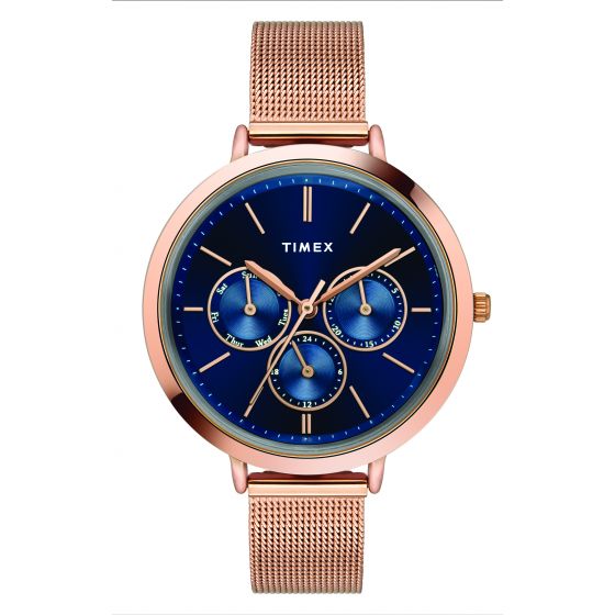 TIMEX STAR DUST MULTIFUNCTION ANALOG BLUE DIAL WOMEN'S WATCH- TWEL14502