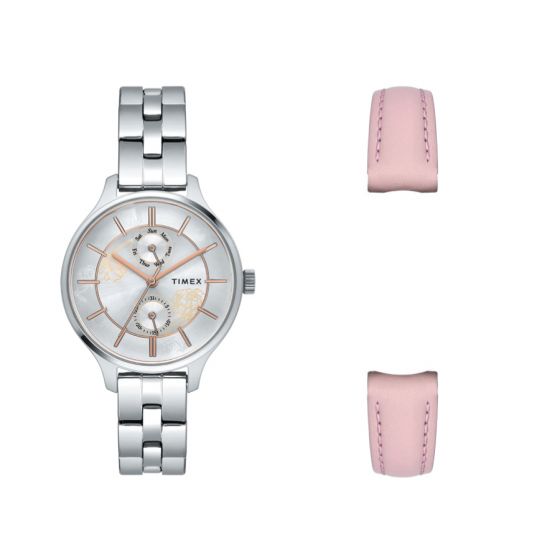 TIMEX ANALOG SILVER DIAL WOMEN'S WATCH-TWEL14800