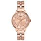 TIMEX LADIES PINK FLORAL DIAL WATCH WITH ROSE GOLD BRACELET-TWEL14808