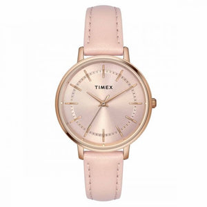 TIMEX CLASSICS COLLECTION PREMIUM QUALITY WOMEN'S ANALOG PINK DIAL COLOURED QUARTZ WATCH, ROUND DIAL WITH 34MM CASE WIDTH - TWEL15801 - KRISHNA WATCH COMPANY
