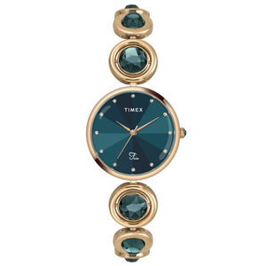 TIMEX FRIA WOMEN'S TEAL DIAL ROUND CASE 3 HANDS FUNCTION WATCH -TWEL16404 - KRISHNA WATCH COMPANY
