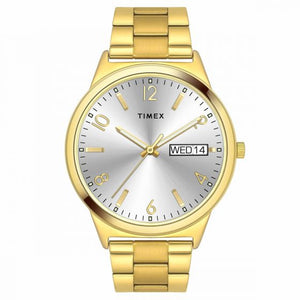 TIMEX CLASSICS COLLECTION PREMIUM QUALITY MEN'S ANALOG SILVER DIAL COLOURED QUARTZ WATCH, ROUND DIAL WITH 41MM CASE WIDTH - TWTG10004 - KRISHNA WATCH COMPANY